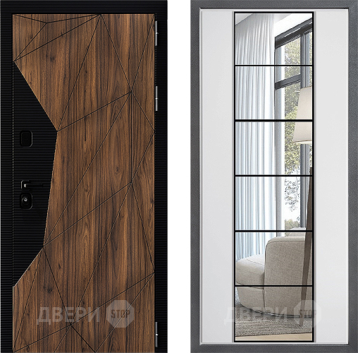 Входная металлическая Дверь Дверной континент ДК-11 ФЛЗ-2 Зеркало Белый софт в Протвино