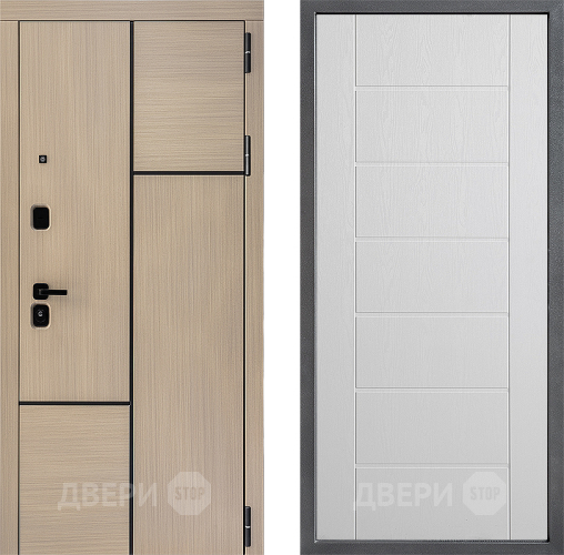 Входная металлическая Дверь Дверной континент ДК-14 ФЛ-Лайн Белое дерево в Протвино