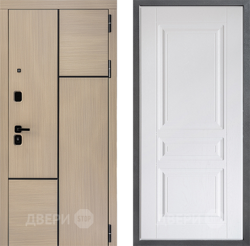 Входная металлическая Дверь Дверной континент ДК-14 ФЛ-243 Альберо Браш серебро в Протвино