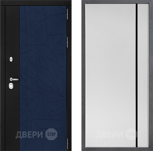 Входная металлическая Дверь Дверной континент ДК-9 ФЛ-757 Черное Стекло Софт милк в Протвино