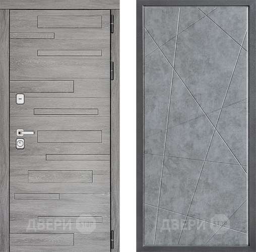 Входная металлическая Дверь Дверной континент ДК-10 ФЛ-655 Бетон серый в Протвино