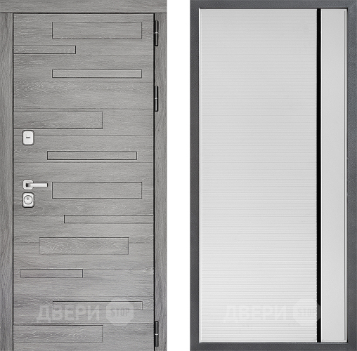 Входная металлическая Дверь Дверной континент ДК-10 ФЛ-757 Черное Стекло Софт милк в Протвино