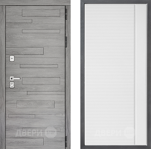 Входная металлическая Дверь Дверной континент ДК-10 ФЛ-757 Белое Стекло Софт милк в Протвино