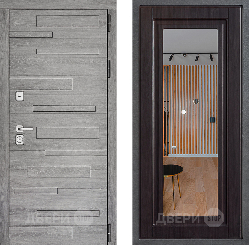 Входная металлическая Дверь Дверной континент ДК-10 ФЛЗ Зеркало Венге в Протвино