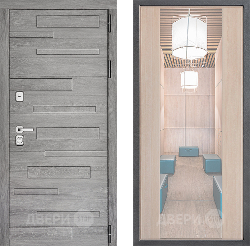 Входная металлическая Дверь Дверной континент ДК-10 ФЛЗ-1 Зеркало Капучино в Протвино