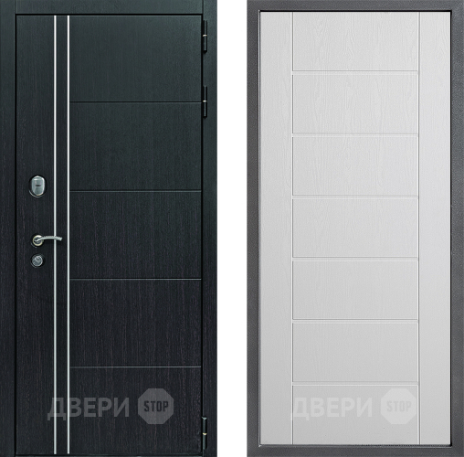 Входная металлическая Дверь Дверной континент Теплолюкс Дизайн ФЛ-Лайн Белое дерево в Протвино