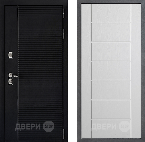 Входная металлическая Дверь Дверной континент ДК-1 ФЛ-Лайн Белое дерево в Протвино