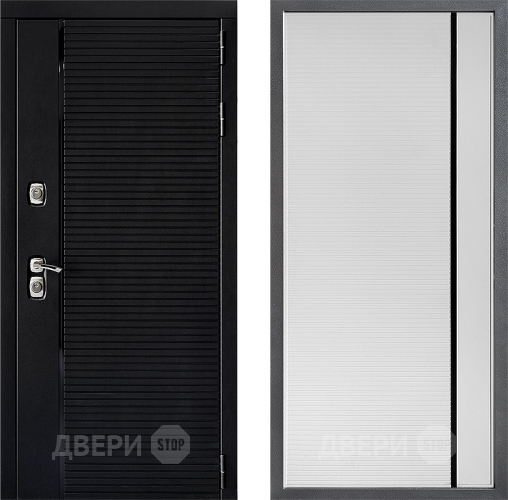 Входная металлическая Дверь Дверной континент ДК-1 ФЛ-757 Черное Стекло Софт милк в Протвино