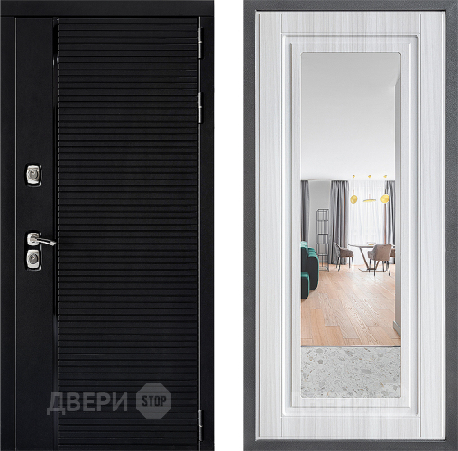 Входная металлическая Дверь Дверной континент ДК-1 ФЛЗ Зеркало Сандал белый в Протвино