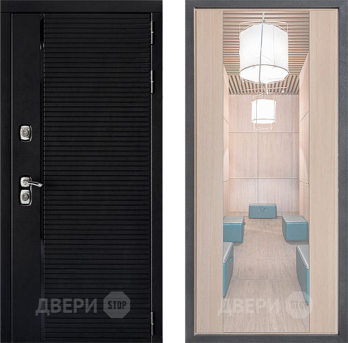 Входная металлическая Дверь Дверной континент ДК-1 ФЛЗ-1 Зеркало Капучино в Протвино