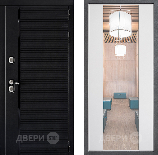 Входная металлическая Дверь Дверной континент ДК-1 ФЛЗ-1 Зеркало Белый софт в Протвино