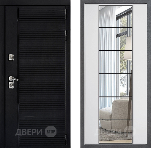 Входная металлическая Дверь Дверной континент ДК-1 ФЛЗ-2 Зеркало Белый софт в Протвино