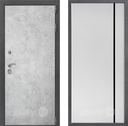 Входная металлическая Дверь Дверной континент ДК-3/743 ФЛ-757 Черное Стекло Софт милк в Протвино