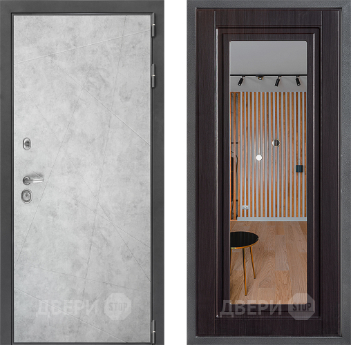 Входная металлическая Дверь Дверной континент ДК-3/743 ФЛЗ Зеркало Венге в Протвино