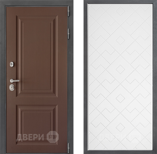 Входная металлическая Дверь Дверной континент ДК-3/729 ФЛ-Тиффани Белый софт в Протвино