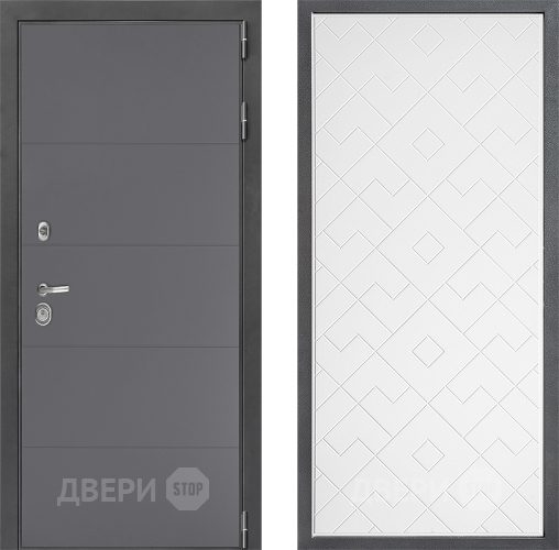 Входная металлическая Дверь Дверной континент ДК-3/649 ФЛ-Тиффани Белый софт в Протвино