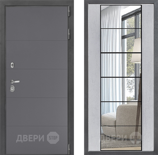 Дверь Дверной континент ДК-3/649 ФЛЗ-2 Зеркало Бетон светлый в Протвино