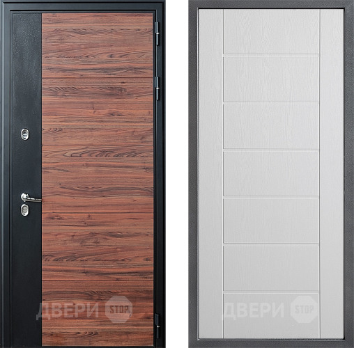Входная металлическая Дверь Дверной континент ДК-15 Красное Дерево ТЕРМО ФЛ-Лайн Белое дерево в Протвино