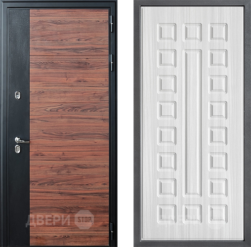 Входная металлическая Дверь Дверной континент ДК-15 Красное Дерево ТЕРМО ФЛ-183 Сандал белый в Протвино