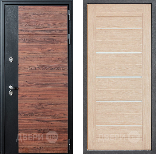 Входная металлическая Дверь Дверной континент ДК-15 Красное Дерево ТЕРМО ФЛ-46 Капучино в Протвино