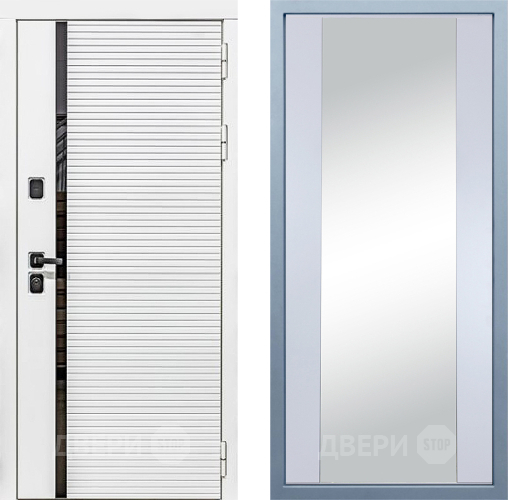 Входная металлическая Дверь Дива МХ-45 Белая STR Д-15 Зеркало Белый в Протвино
