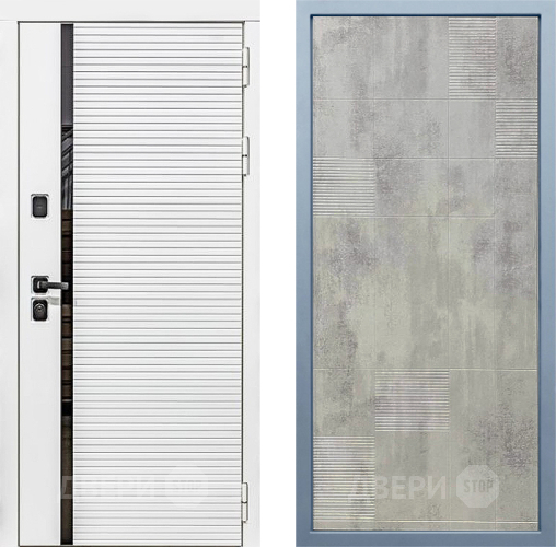 Входная металлическая Дверь Дива МХ-45 Белая STR Д-4 Бетон темный в Протвино