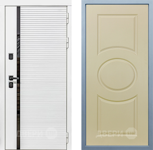 Входная металлическая Дверь Дива МХ-45 Белая STR Д-8 Шампань в Протвино