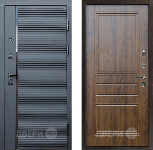 Входная металлическая Дверь Престиж Черная Линия Классика Дуб в Протвино