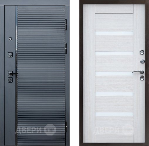 Входная металлическая Дверь Престиж Черная Линия Царга Лиственница белая в Протвино