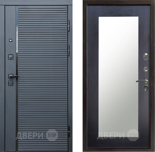 Входная металлическая Дверь Престиж Черная Линия Зеркло Пастораль Венге в Протвино