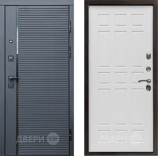 Входная металлическая Дверь Престиж Черная Линия Спарта Белое дерево в Протвино