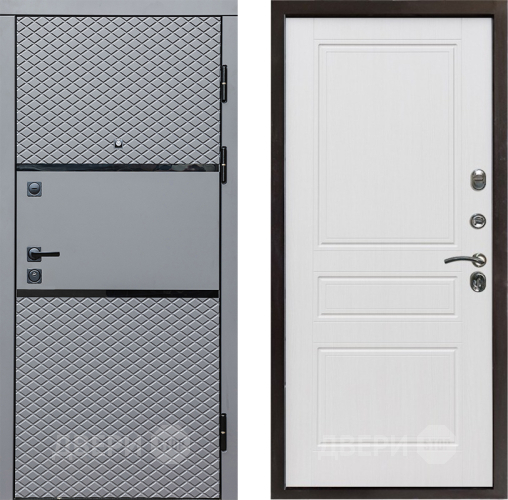 Входная металлическая Дверь Престиж Ромб Классика Белое дерево в Протвино