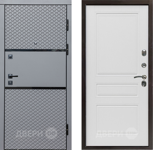 Входная металлическая Дверь Престиж Ромб Классика Лиственница белая в Протвино