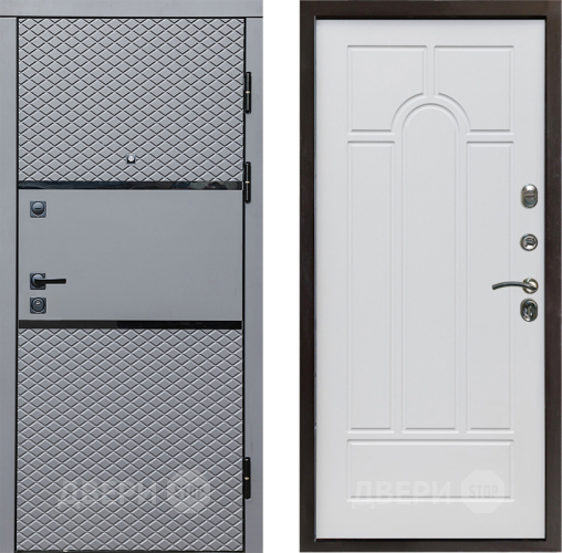 Входная металлическая Дверь Престиж Ромб Арка Белое дерево в Протвино