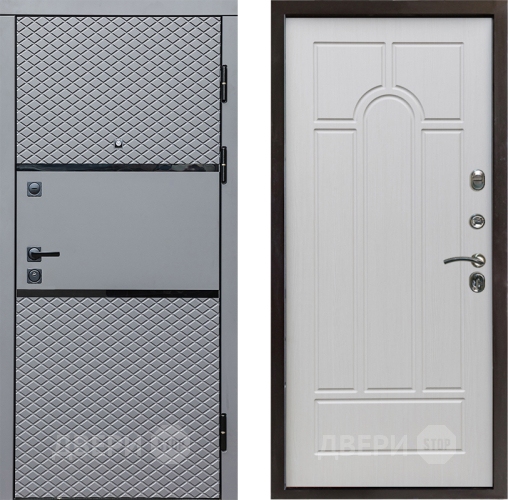 Входная металлическая Дверь Престиж Ромб Арка Лиственница белая в Протвино