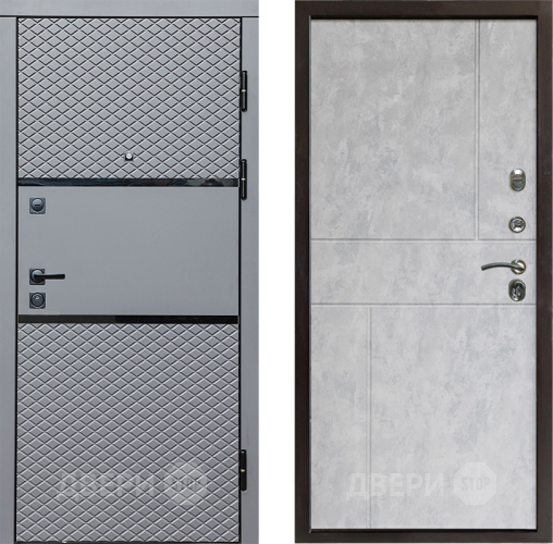 Входная металлическая Дверь Престиж Ромб Горизонт Бетон светлый в Протвино