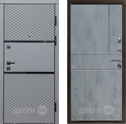 Входная металлическая Дверь Престиж Ромб Горизонт Бетон темный в Протвино