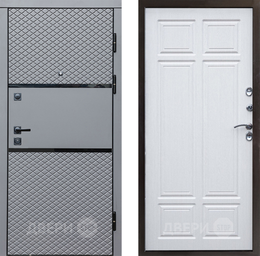 Входная металлическая Дверь Престиж Ромб Премиум Лиственница белая в Протвино