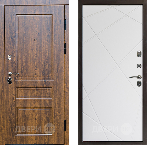 Входная металлическая Дверь Престиж Классика Дуб Лучи Бетон белый в Протвино