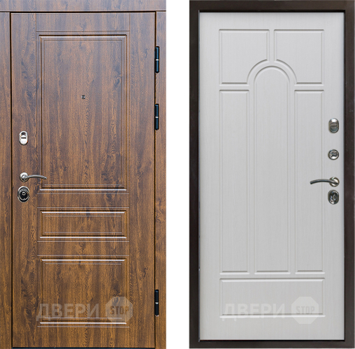 Входная металлическая Дверь Престиж Классика Дуб Арка Лиственница белая в Протвино