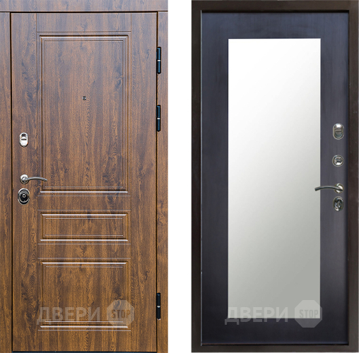 Входная металлическая Дверь Престиж Классика Дуб Зеркло Пастораль Венге в Протвино