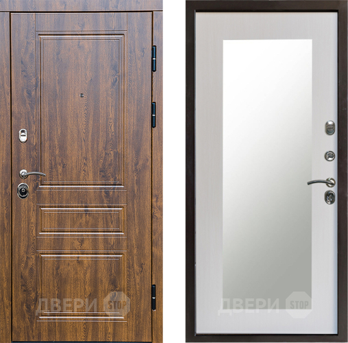 Входная металлическая Дверь Престиж Классика Дуб Зеркло Пастораль Лиственница белая в Протвино