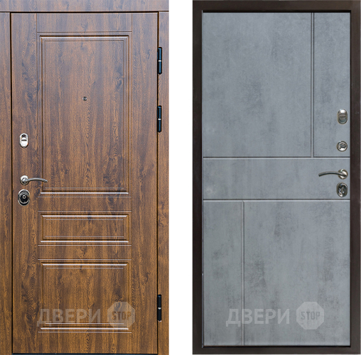 Входная металлическая Дверь Престиж Классика Дуб Горизонт Бетон темный в Протвино