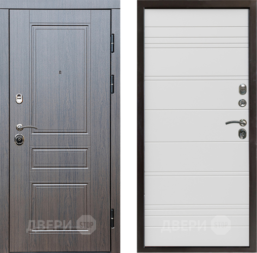 Входная металлическая Дверь Престиж Классика Венге Line Белый в Протвино