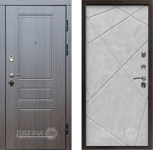 Входная металлическая Дверь Престиж Классика Венге Лучи Бетон светлый в Протвино