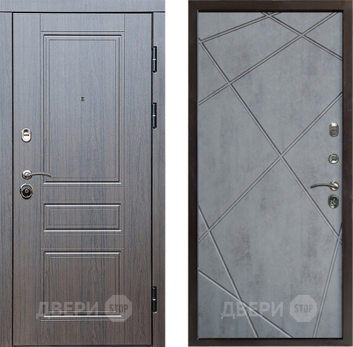 Входная металлическая Дверь Престиж Классика Венге Лучи Бетон темный в Протвино