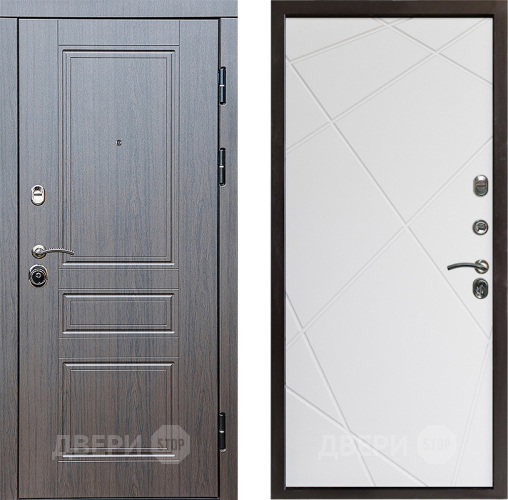 Входная металлическая Дверь Престиж Классика Венге Лучи Бетон белый в Протвино