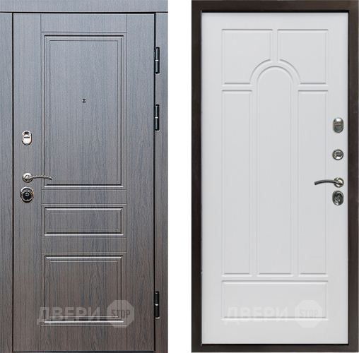 Входная металлическая Дверь Престиж Классика Венге Арка Белое дерево в Протвино