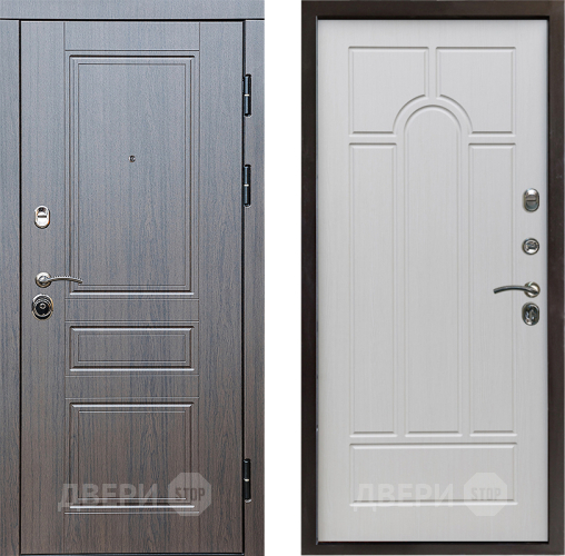 Входная металлическая Дверь Престиж Классика Венге Арка Лиственница белая в Протвино