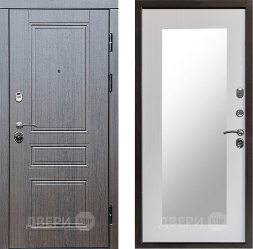 Входная металлическая Дверь Престиж Классика Венге Зеркло Пастораль Лиственница белая в Протвино